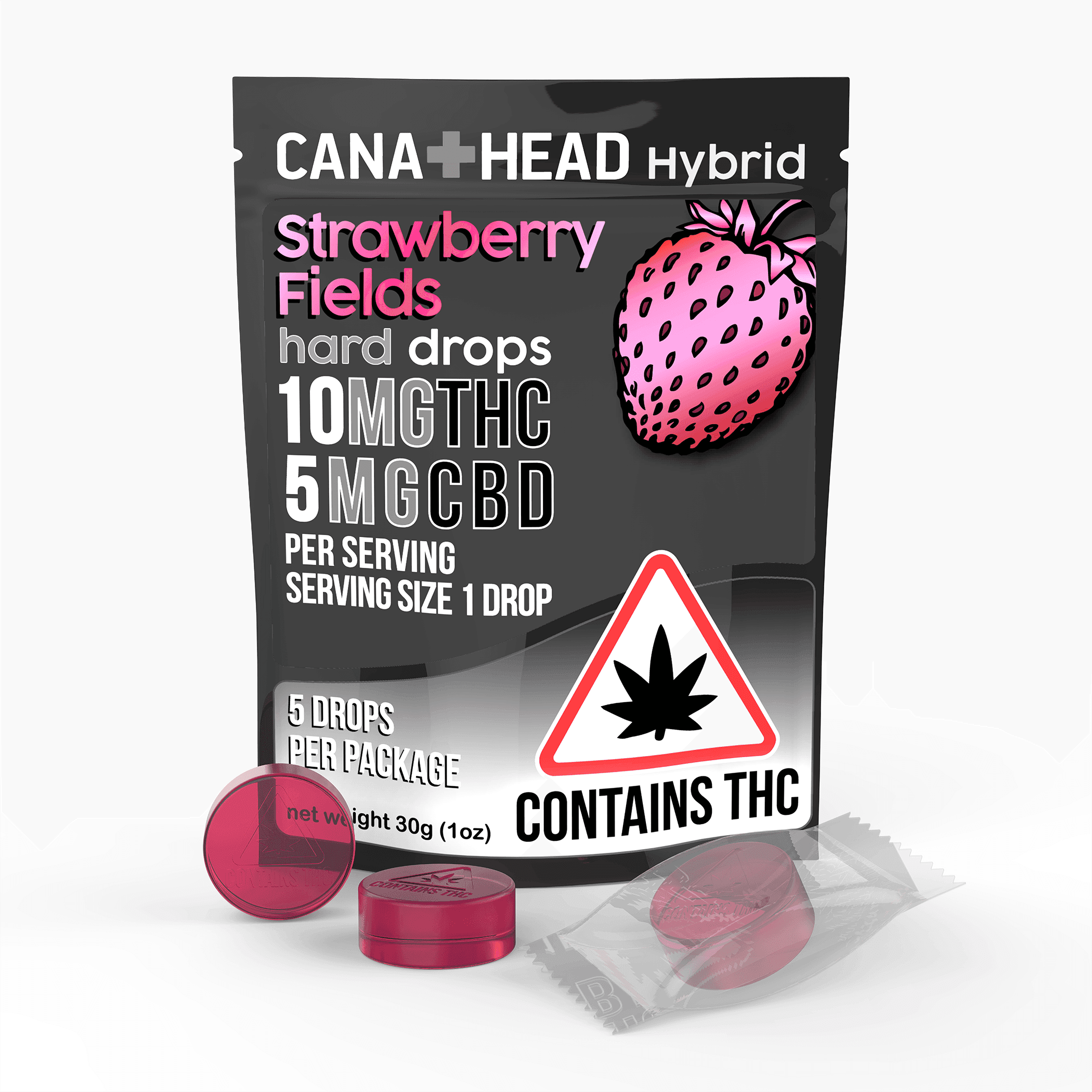 Strawberry  Fields 2:1 THC/CBD Hard Drops