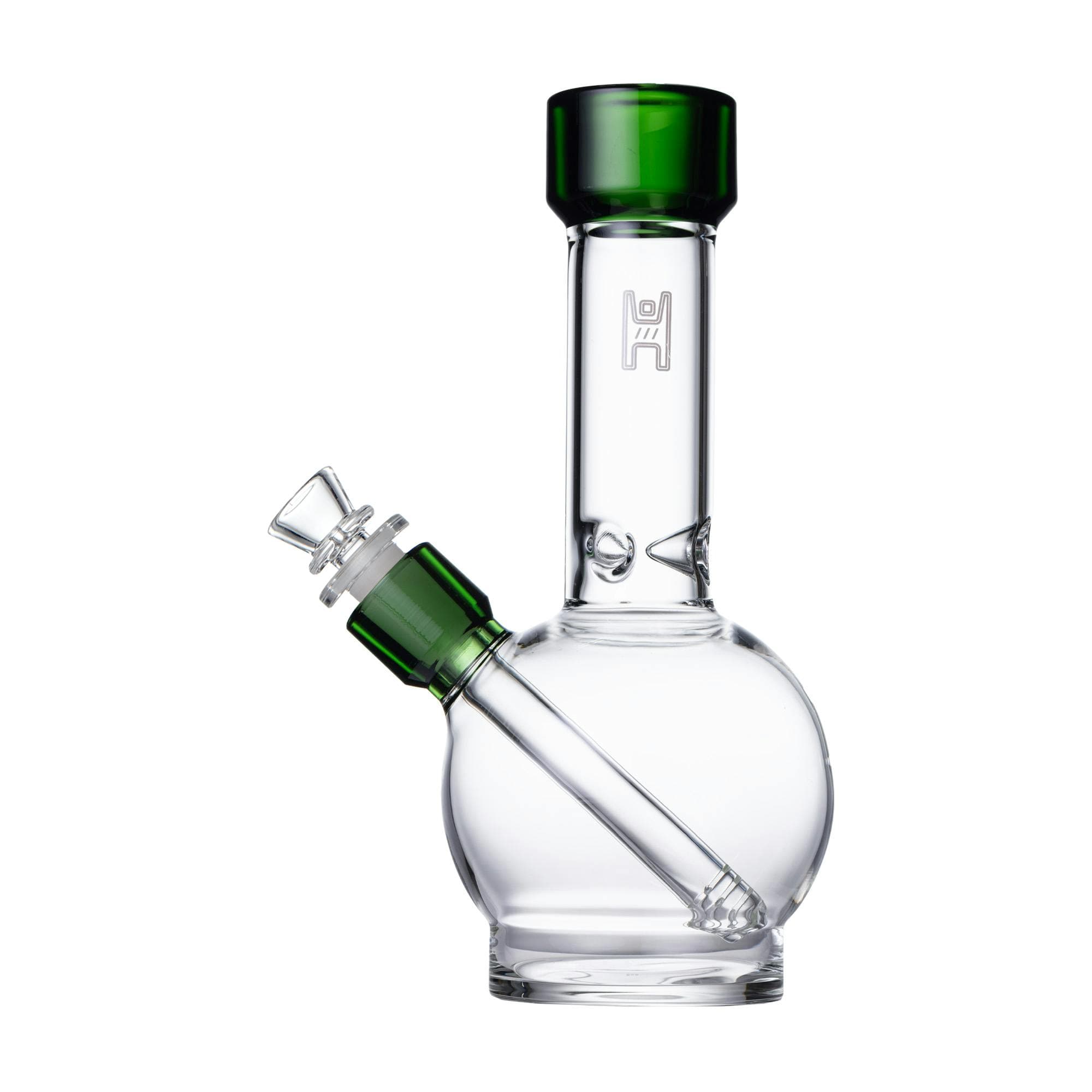 9" Ball Water Pipe Clear & Green