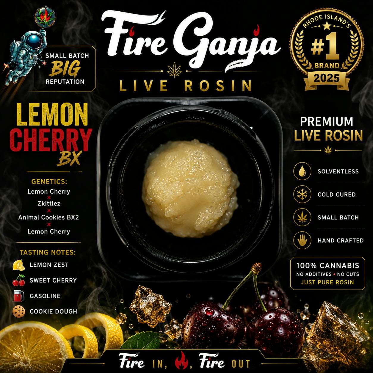 Fire Ganja Lemon Cherry BX Rosin