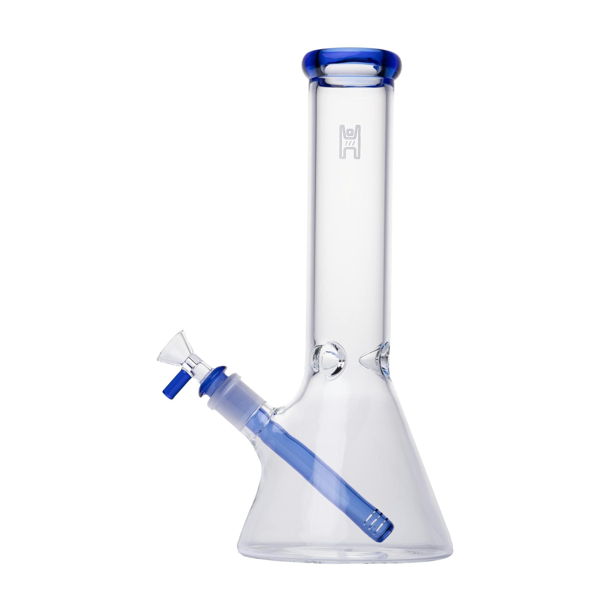 Beaker Bong 12in Clear with Blue