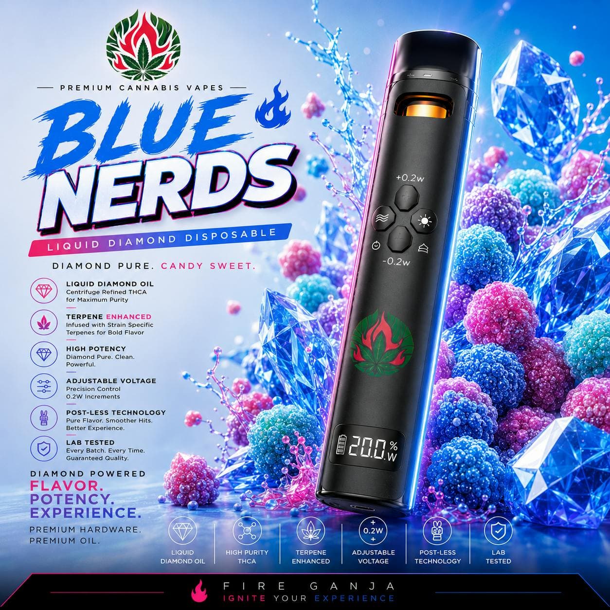 Blue Nerds Liquid Diamond Dispo