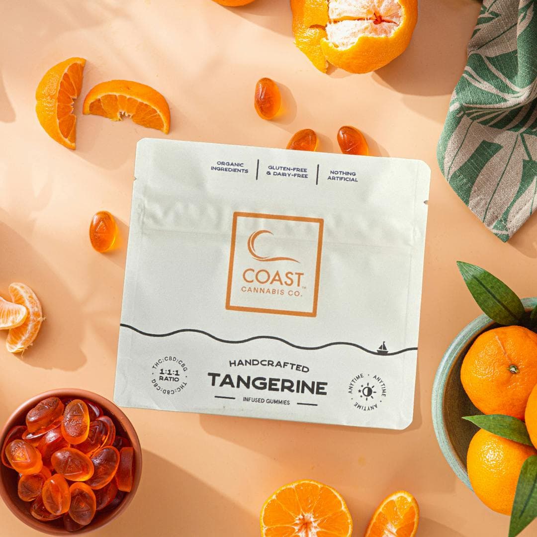 Coast - Tangerine 5mg THC, 5mg CBD, 5mg CBG, 20 pk