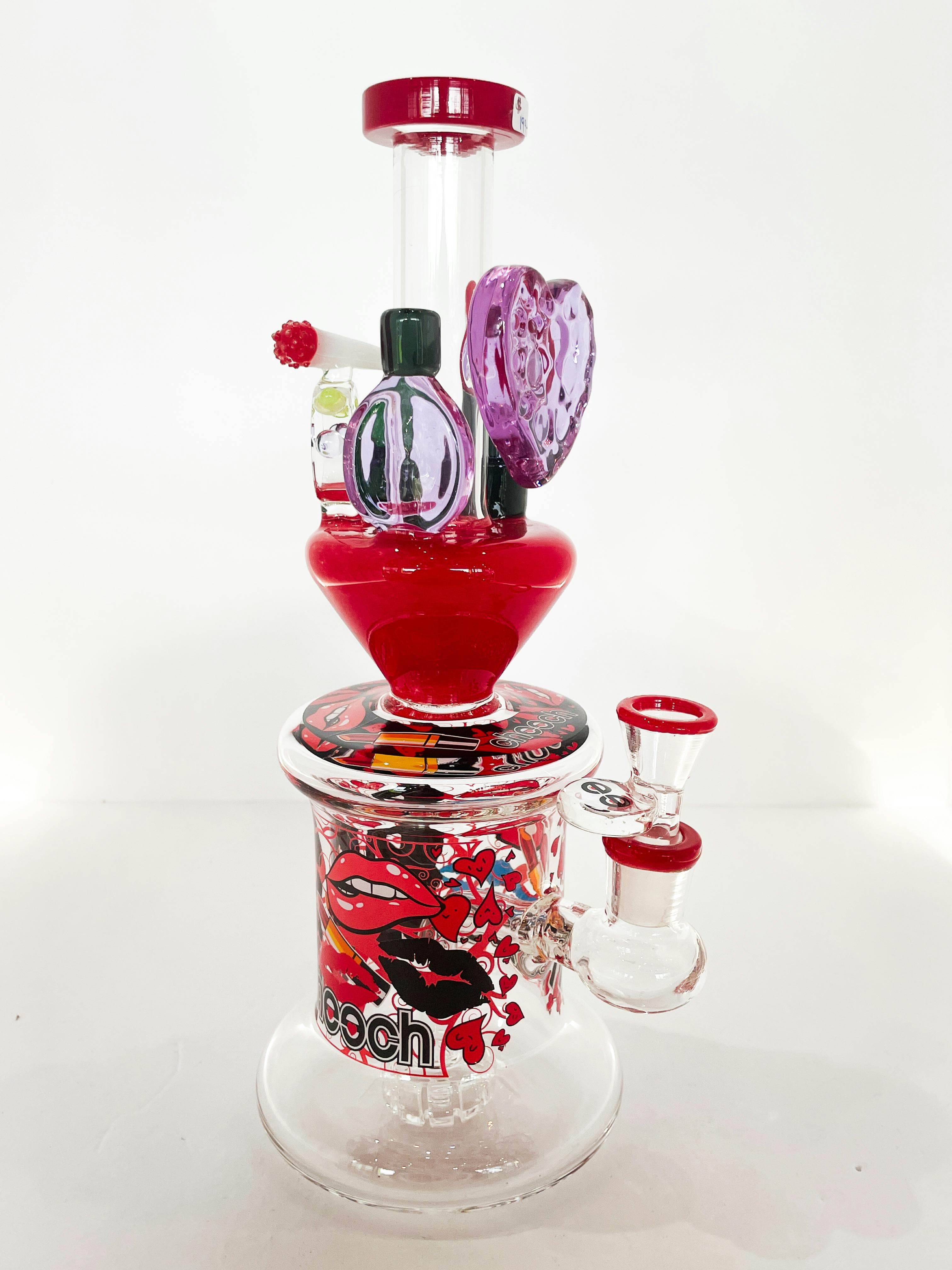 Nona's Smoke Shop - Cheech Glass Red Deco Waterpipe