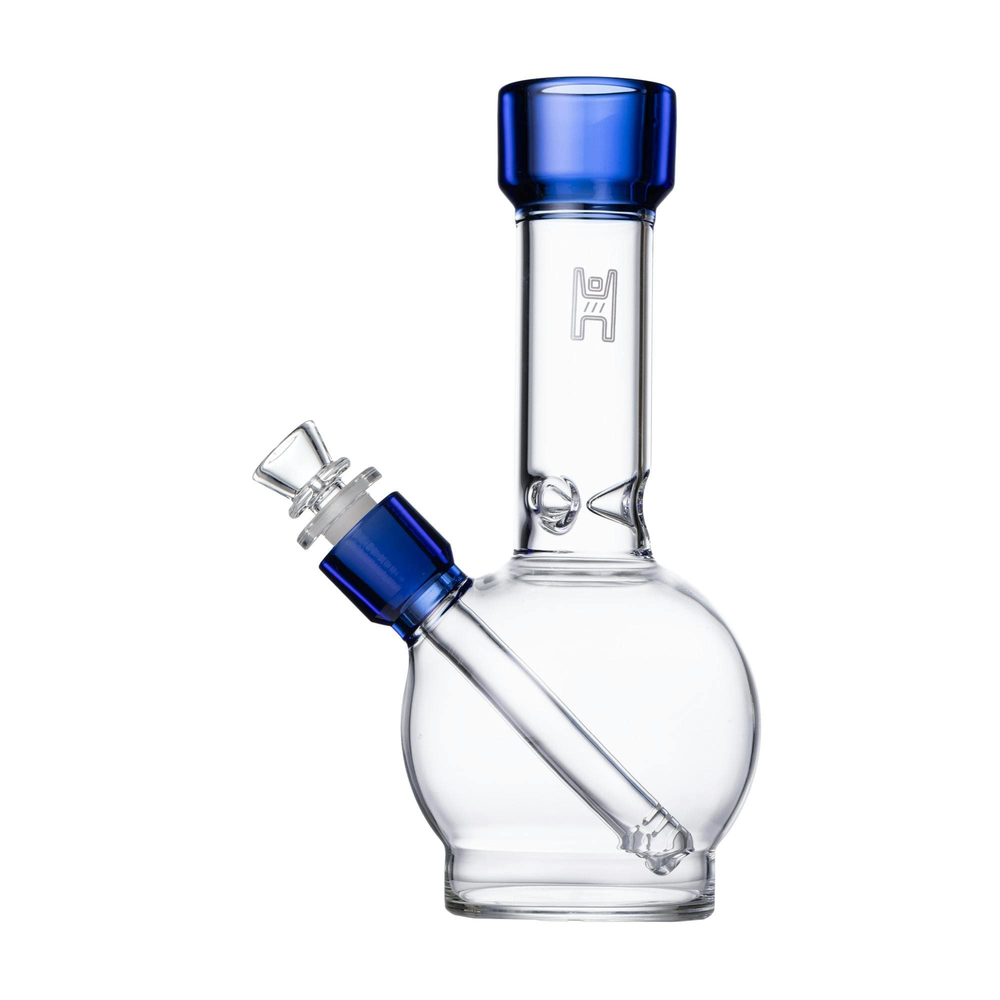 9" Ball Water Pipe Clear with Blue