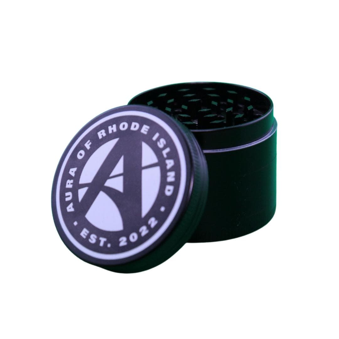 Aura Branded 55MM Steel Herb Grinders - Black