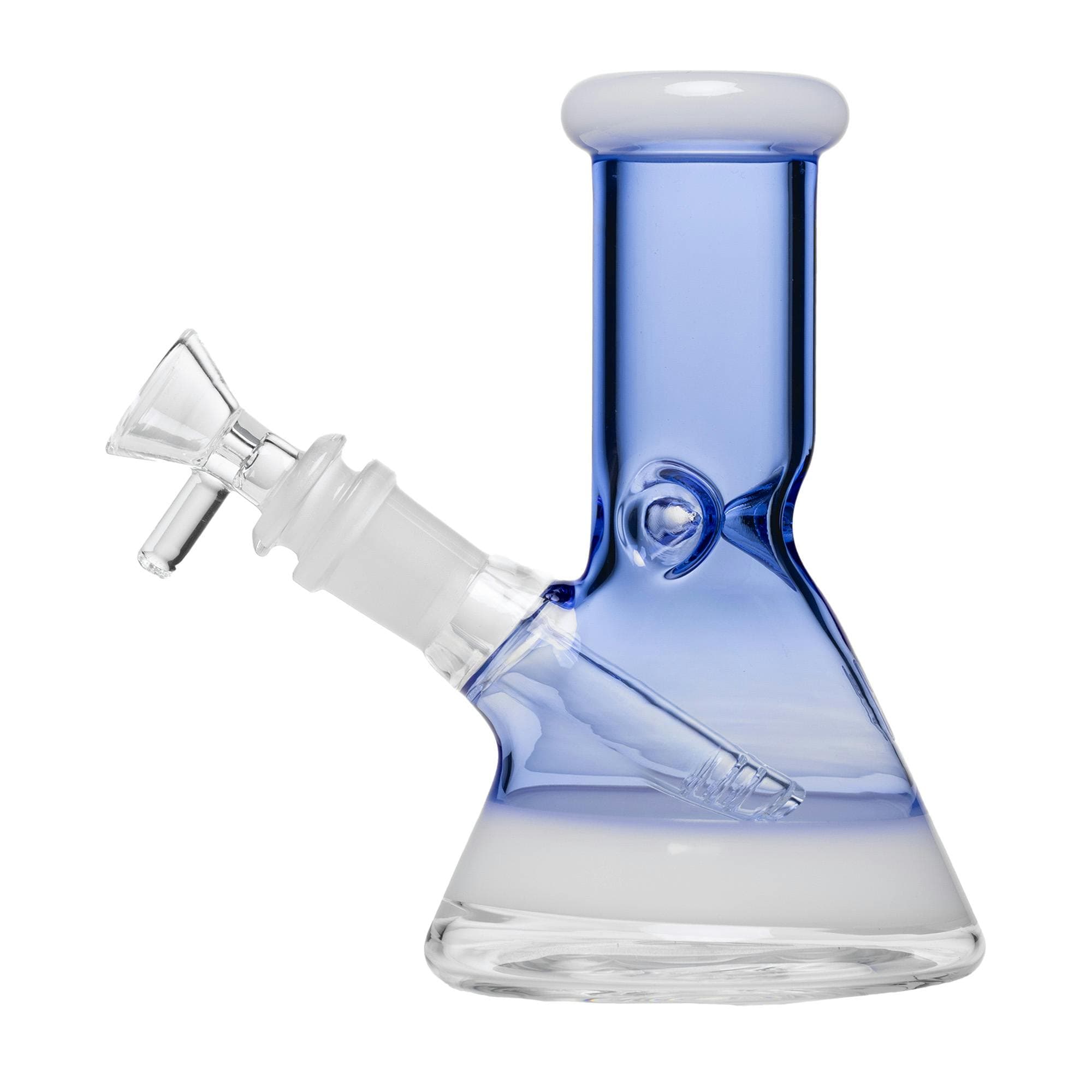 Beaker Bong 6" White / Blue