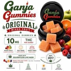 Ganja Gummies - Original (Mixed Fruit) Full Spectrum Ice Water Hash