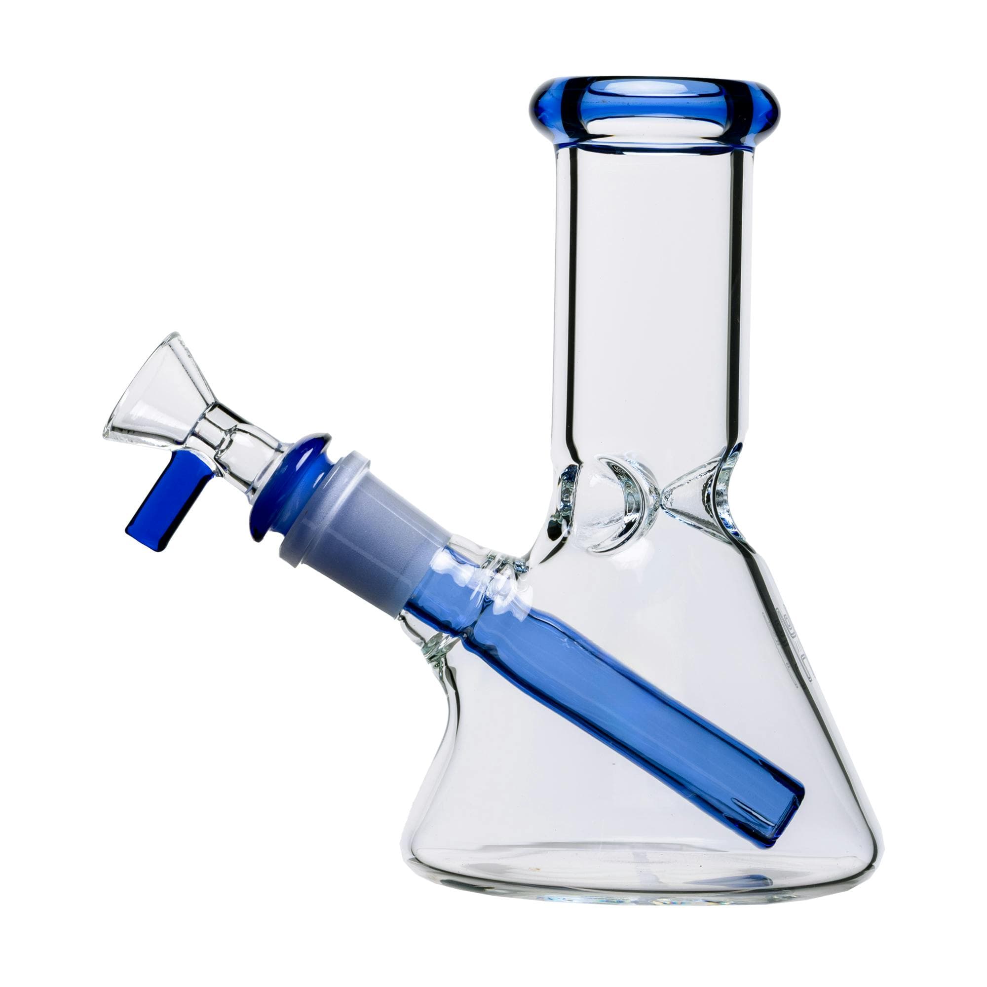 Beaker Bong 6in Clear & Blue