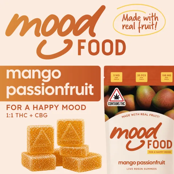 Mango Passion Fruit Mood Food THC:CBG - 5mg 20pk