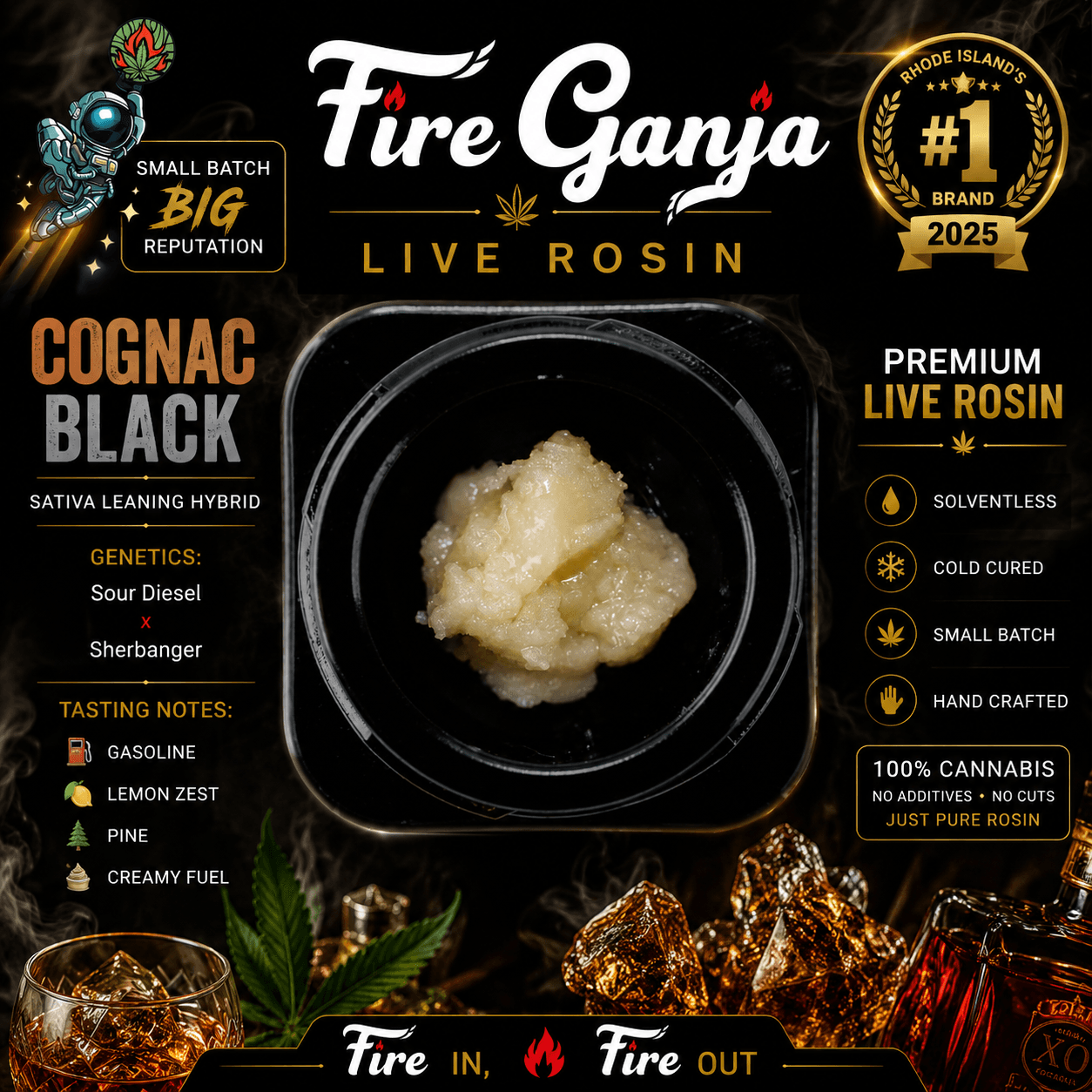 Cognac Black | Live Rosin Baller Jar