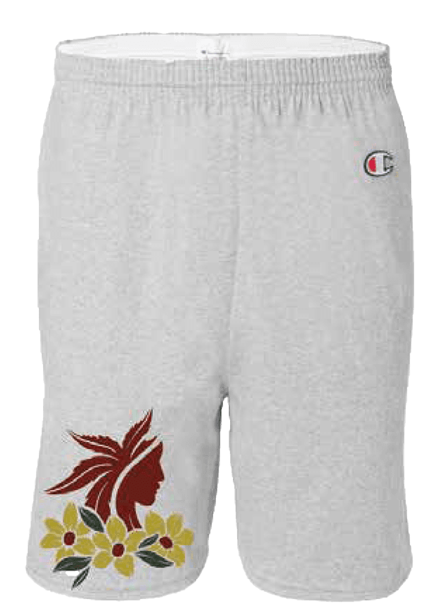 Floral Logo Gym Shorts - Grey - XXL