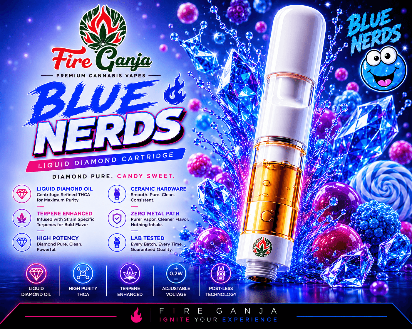 Blue Nerds | Liquid Diamonds Vape Cart