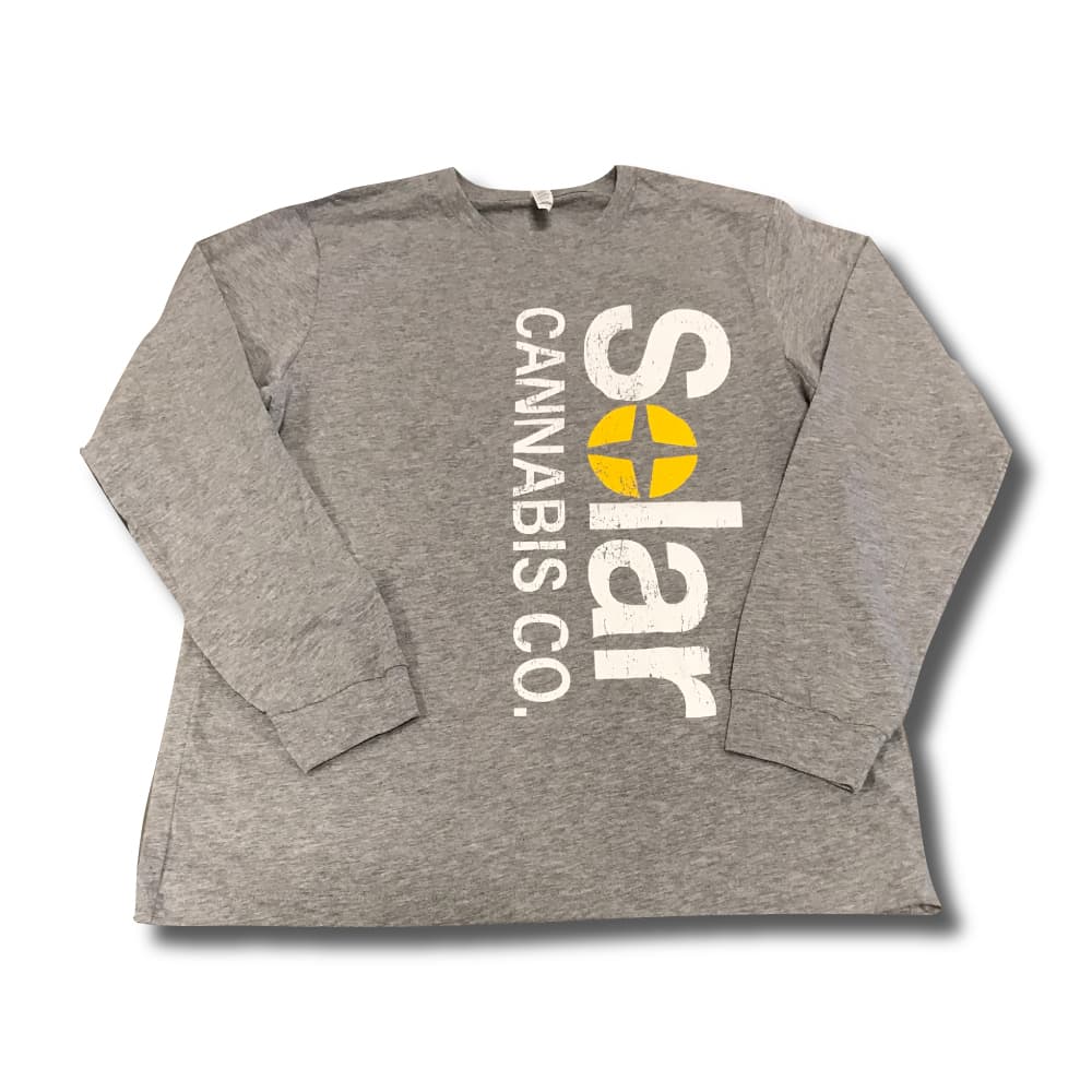 Solar Cannabis Co. Logo Long Sleeve | Vertical | Gray | L