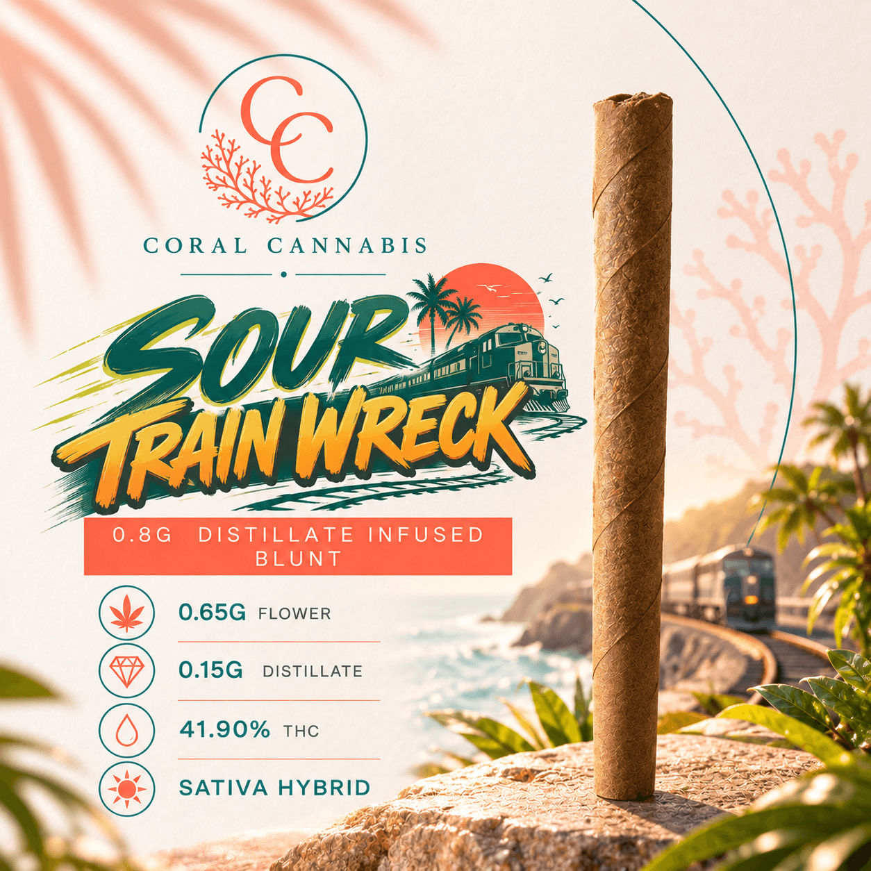 Sour Trainwreck Distillate Infused Blunt