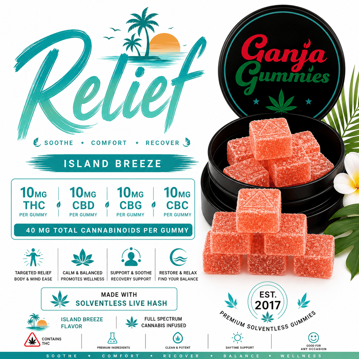 Relief Ganja Gummies | 10 Pack