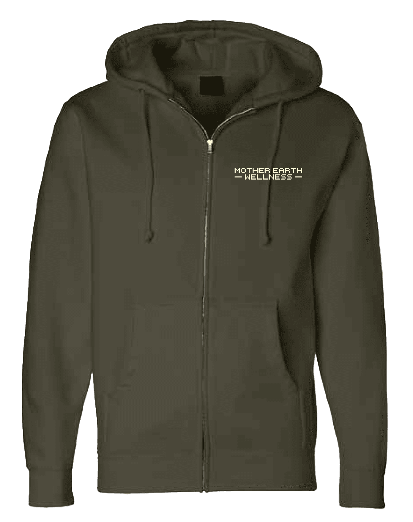 Glitch Zip-Up Hoodie - Army Green - XL
