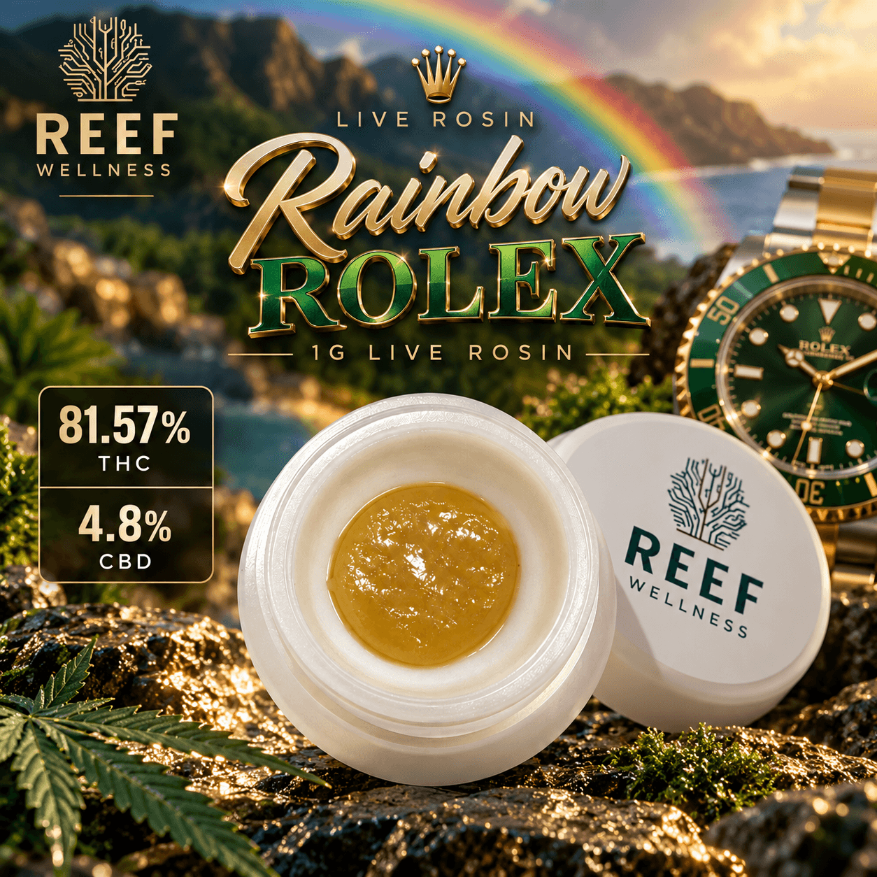 Rainbow Rolex Live Rosin