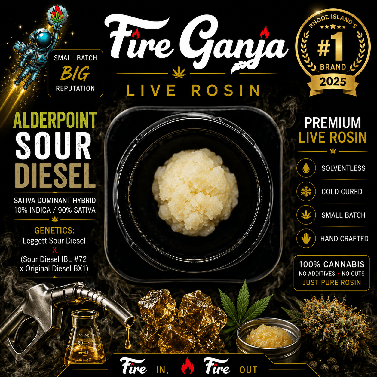 Alderpoint Sour Diesel | Live Rosin Baller Jar