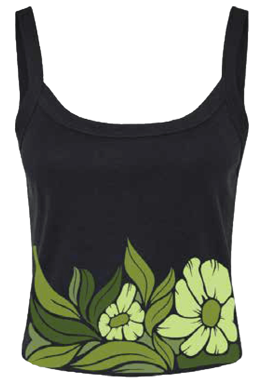 Floral Tank Top - Green - M