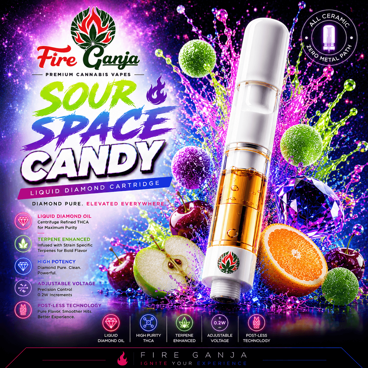 Sour Space Candy | Liquid Diamonds Vape Cart