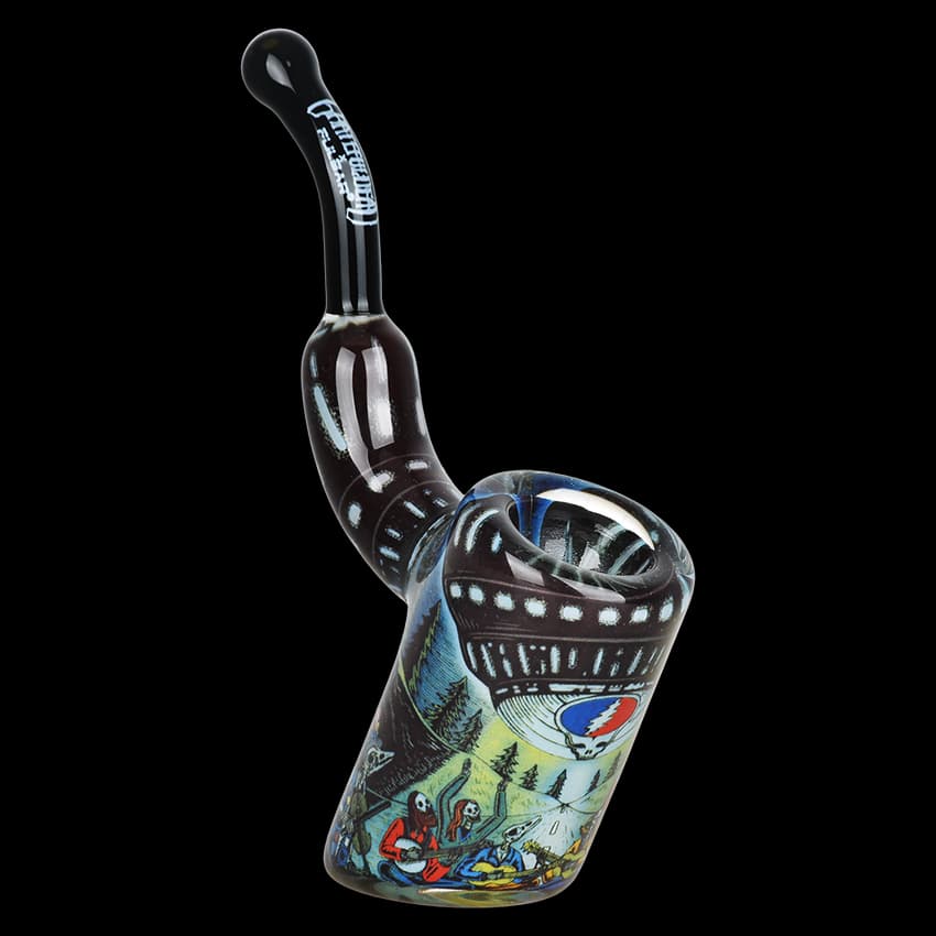 Grateful Dead x Pulsar Inside Print Bent Sherlock Pipe | UFO Jam | 4"