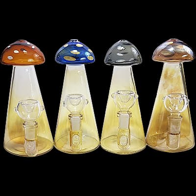 LuvBuds | Inline Perc Mushroom Beaker Bong | 7"
