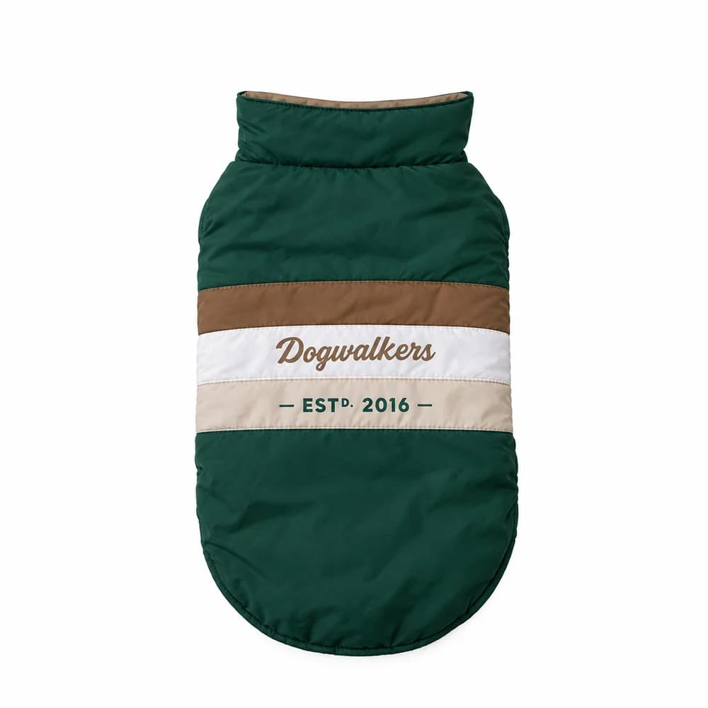 Puffer Coat For Dogs (Green) [M]