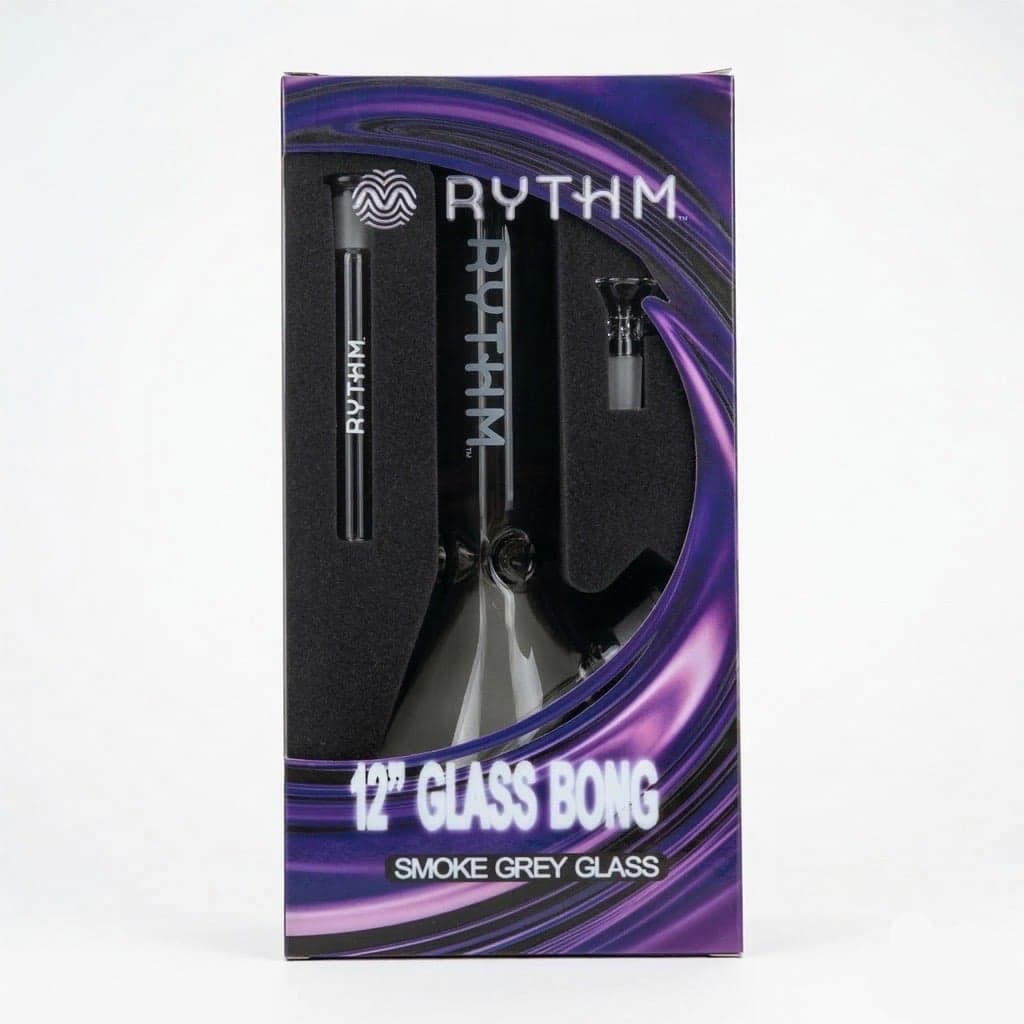 12" Glass Bong - Smoky Grey