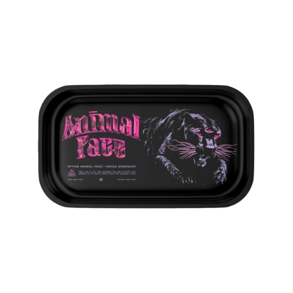 Rolling Tray - Animal Face - Black (10.5" x 6")