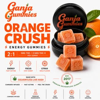 Energy by Ganja Gummies 1:1 (THC/ THC-V) {20 pk}