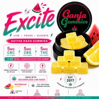 Excite by Ganja Gummies 1:1:1 ( THC/CBC/CBG) {20 pk}